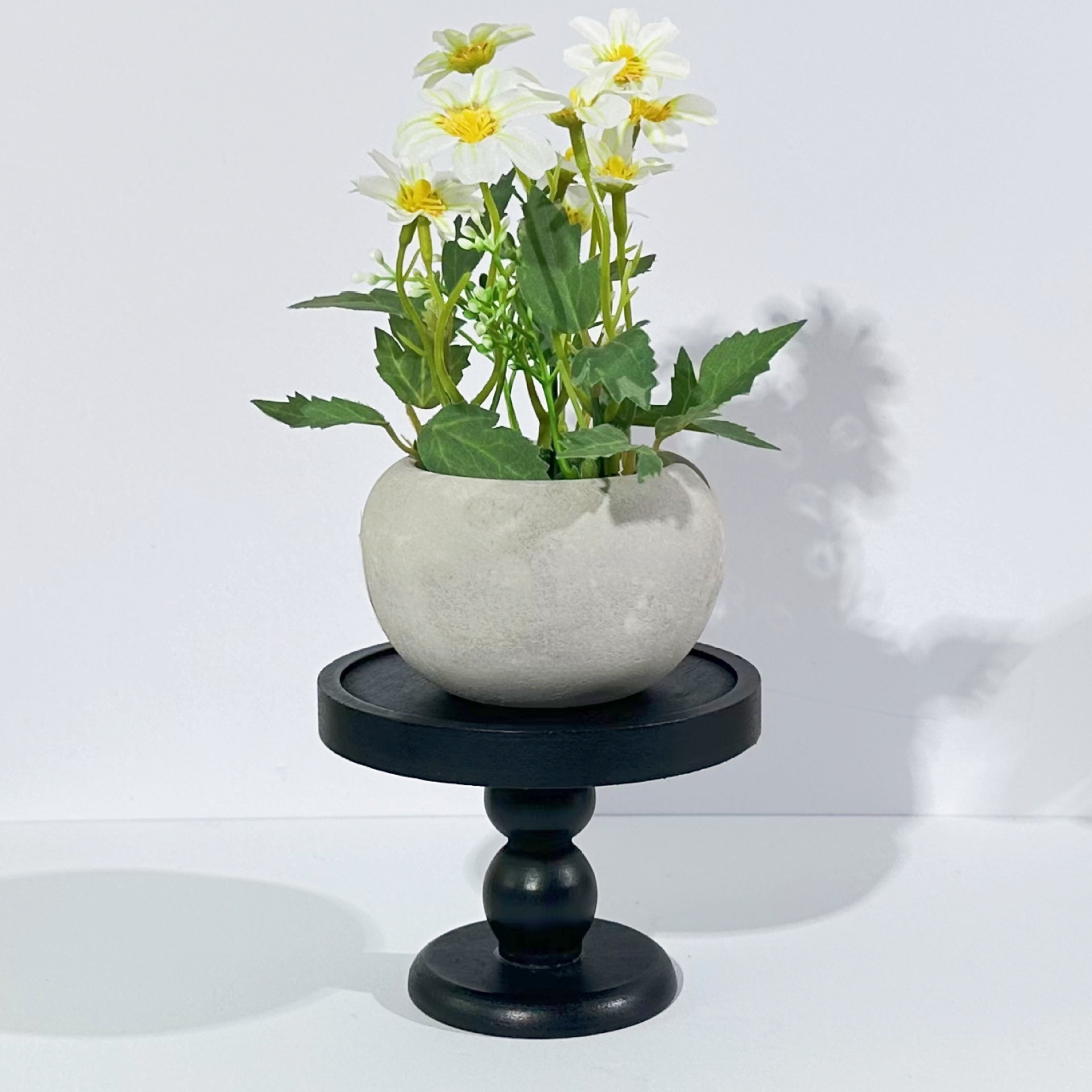 Wooden Tall Tray Decorative Candle Holder Desktop Display Base Round Display Stand for Storing Food Wooden