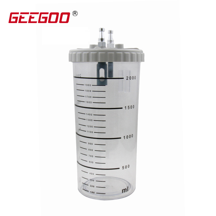 Sputum suction machine accessories 2LPC plastic bottle negative pressure bottle