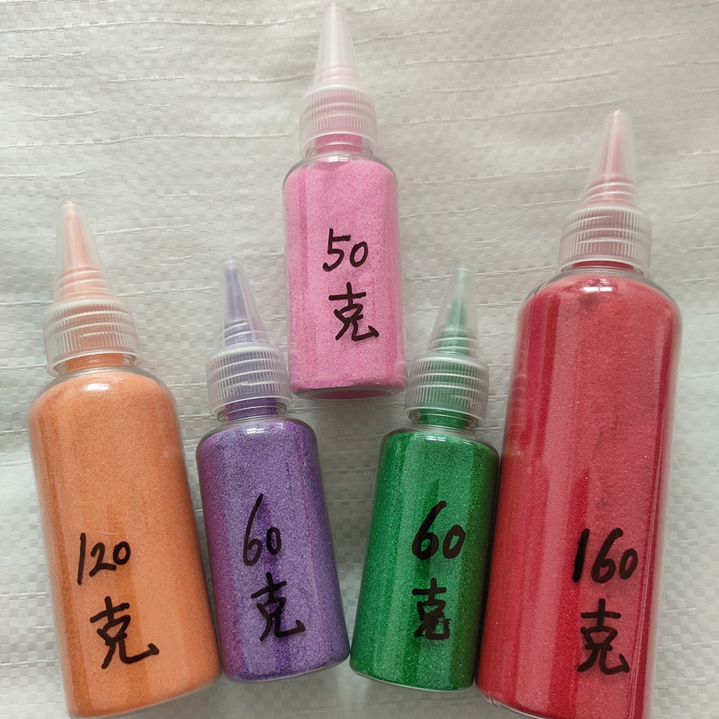Colored Sand Bottled 50g Sand Painting Sand Cloisonne Enamel Children's Toys Sand Painting Hourglass Kindergarten Handicraft Workshop Children's Hand