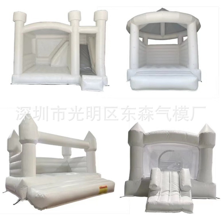 Outdoor white wedding trampoline European proposal birthday party trampoline inflatable model factory export European and American inflatable castle