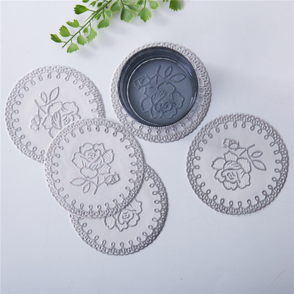 European Style Simple Bronzing Tea Mat Household Anti-scalding Dining Table Heat Insulation Mat 10cm Bronzing Round Coaster Absorbent Tea Mat