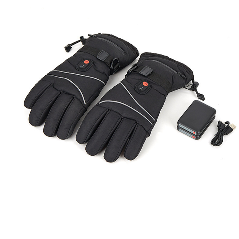 Cross-border winter heating gloves outdoor sports skiing riding electric heating gloves warm intelligent three-gear temperature control gloves
