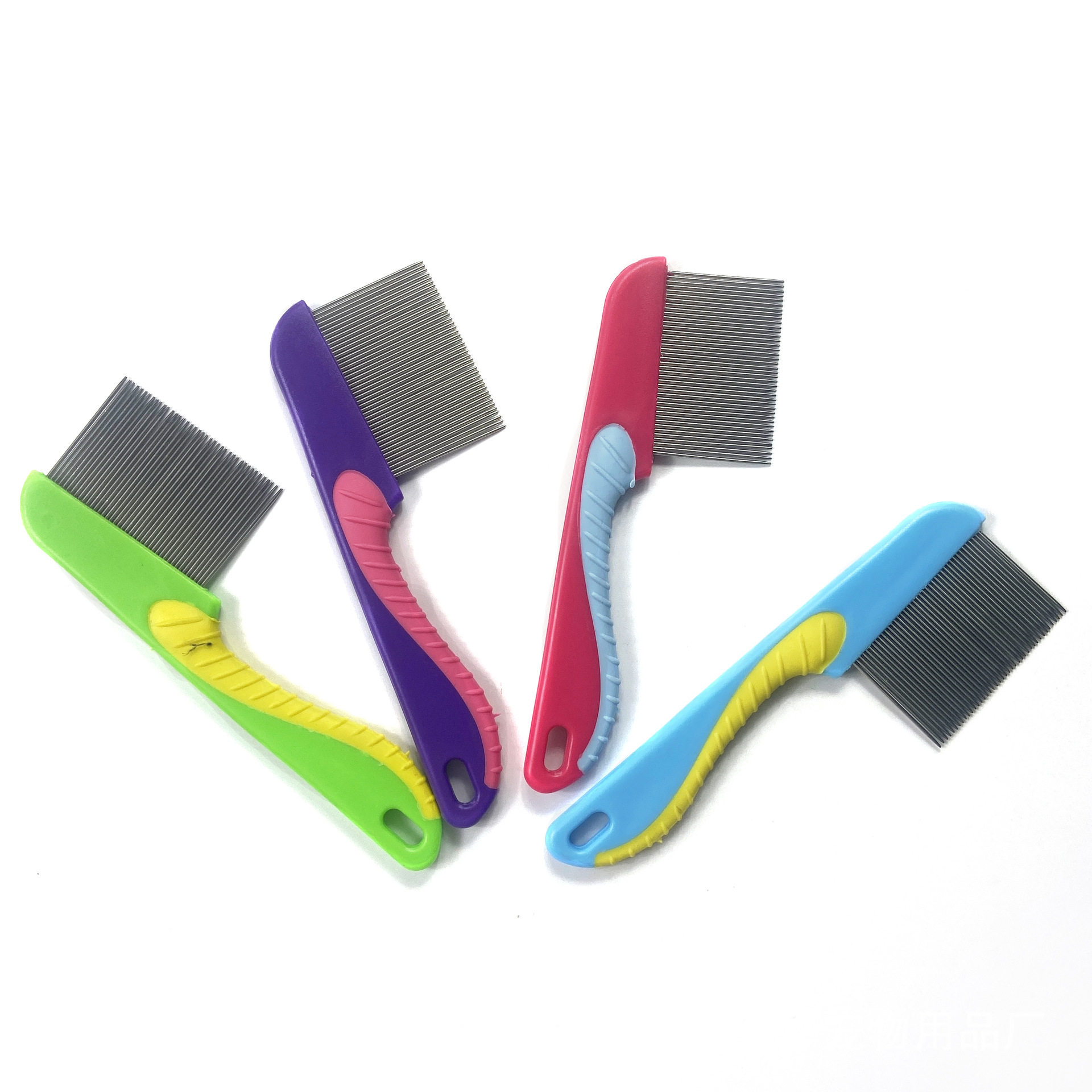 Factory wholesale pet lice and flea stainless steel comb dense tooth flea comb steel comb cleaning beauty supplies