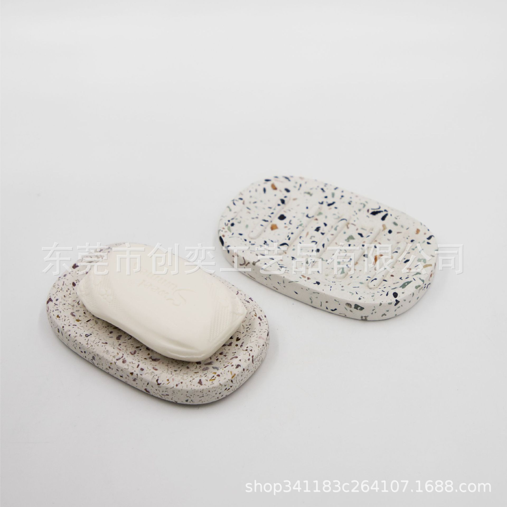 Terrazzo soap box household simple fashion bathroom toilet soap rack factory direct sales