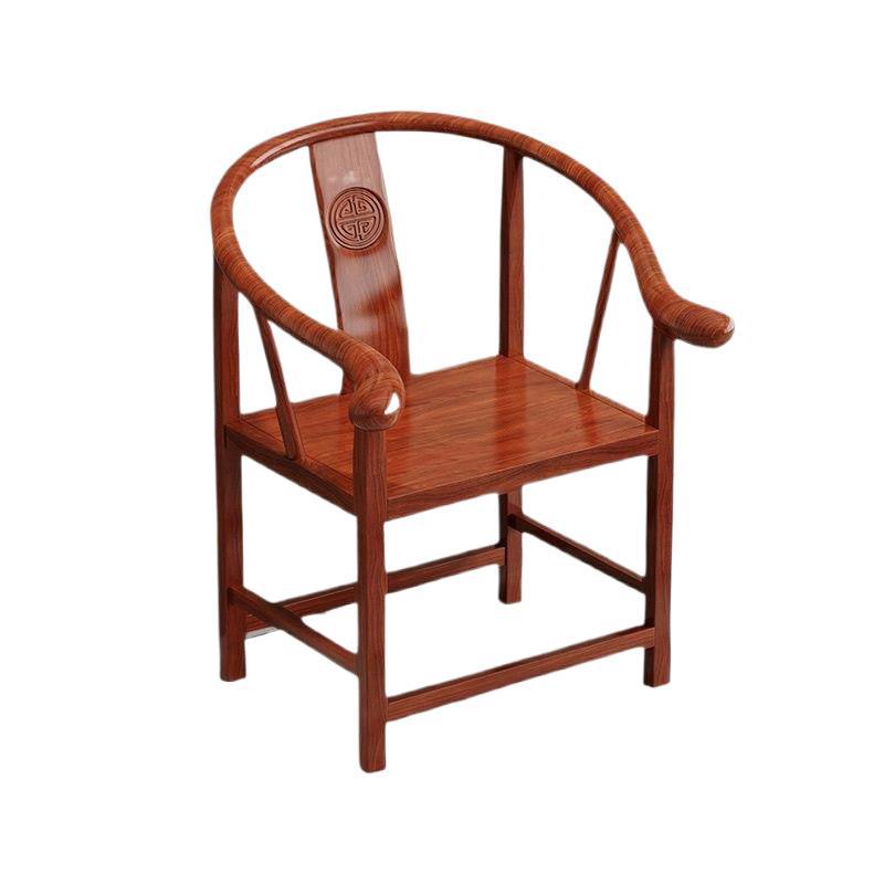 Casual Home Office Master Chair Tea Chair Old-Fashioned Backrest Chair Armchair Rubber Wood Retro Solid Wood Armchair