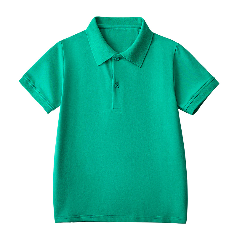 Summer Children's Short-sleeved Polo Shirt School Uniform for Primary School Students White T-shirt for Boys and Girls Graduation Performance Class Uniform