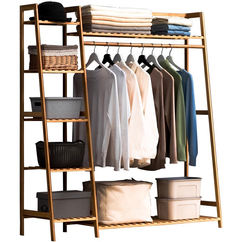 Coat rack floor-standing household hanger for clothes floor-standing rack bedroom vertical pole-type simple one-piece batch