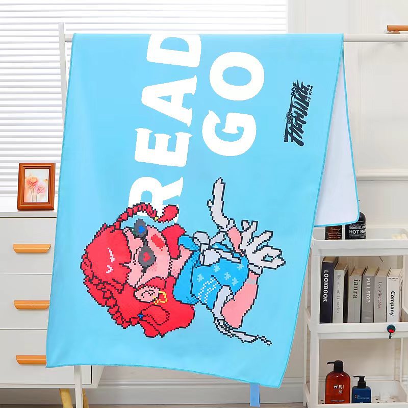 Active Digital Printing Microfiber Bath Towel Beach Towel Quick-Drying Bath Towel Pattern Customized Export Hot Sale