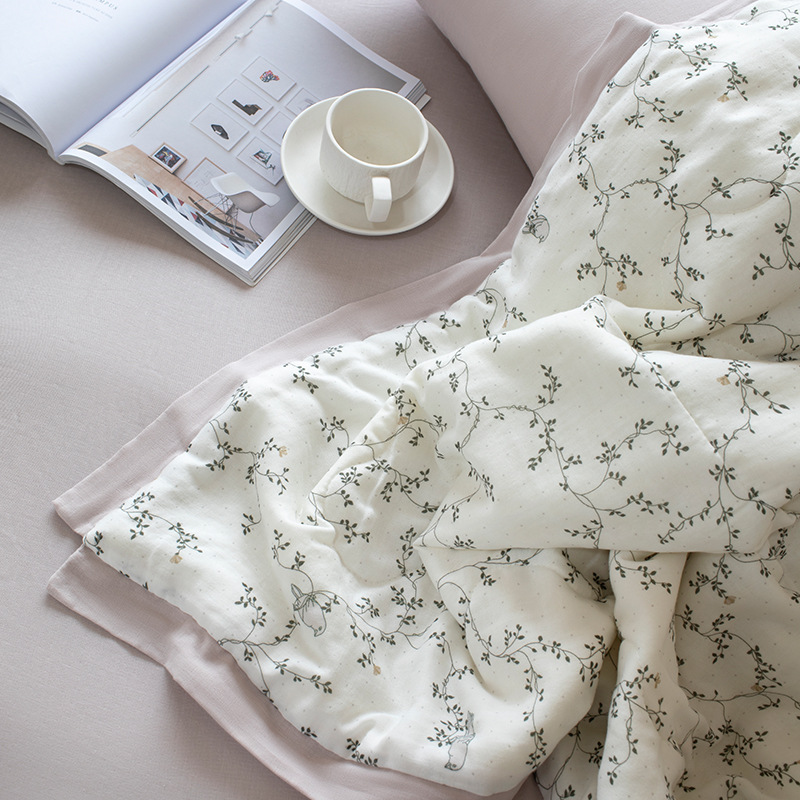 Baby Bamboo Fiber Summer Quilt Blanket Summer Newborn Children Ice Silk Blanket Thin Kindergarten Baby Nap Air Conditioning Blanket