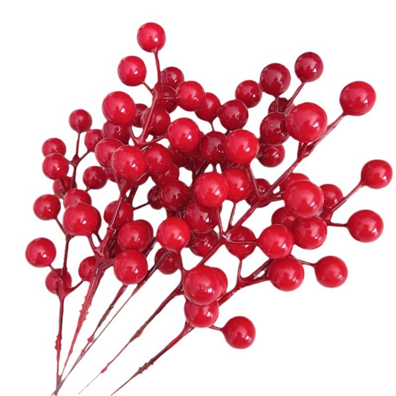 Artificial Red Fruit Fortune Fruit 7 Fruits 14 Fruits 30 Fruits Berry Cuttings Christmas Decoration Golden Fruit Silver Fruit Holly Fruit