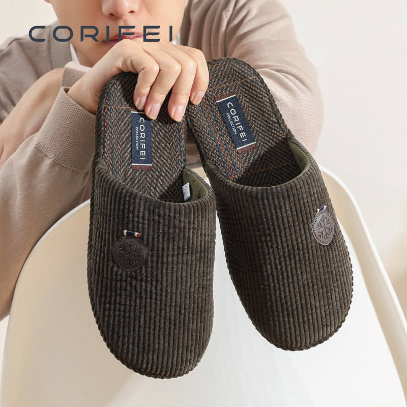 CORIFEI Family Liv осень и зима нескользящие простые домашние мужские indoor толстые тапочки DS-32623
