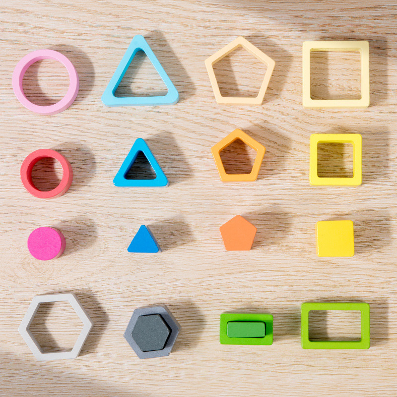 Mongolian geometric shape set column matching assembly children's enlightenment boys and girls early education educational toys CPCCE building blocks