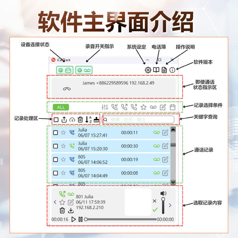 Aofeng VR1 Network IP Phone Recording Box SIP Landline Phone Recording System VOIP Call Automatic Recording
