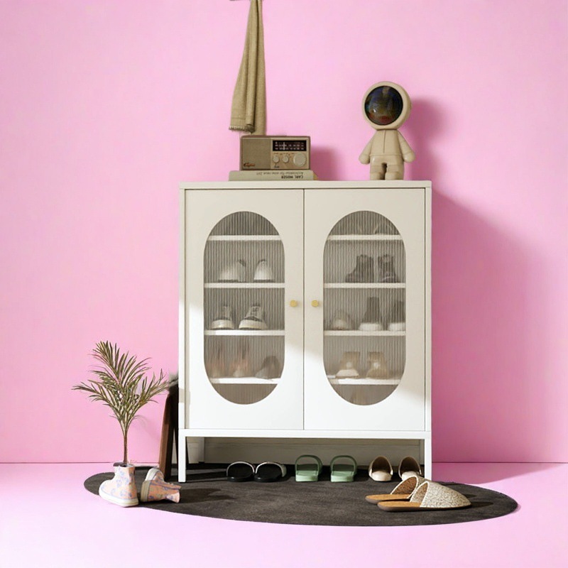 Wine Cabinet, Tea Cabinet, Iron Cabinet, Iron Art Sideboard, Double-Door Iron Cabinet, Floor-Standing European-Style Simple Storage Cabinet