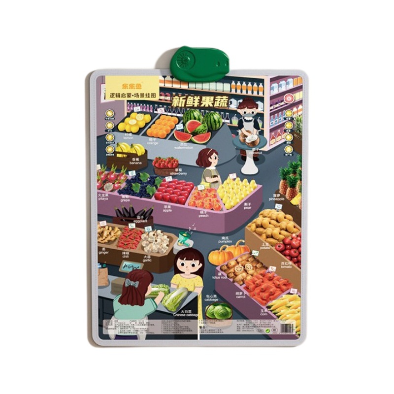 Baby Logic Wall Chart Kidsren's Early Education Audio Early Education Wall Stickers Voice Learning Enlightenment Cognitive Talking Toys