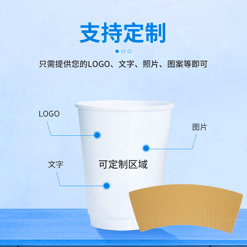 Disposable Paper Cup Cover Customized Wholesale Thin Straight Corrugated Cup with Color Printing and Thickeneded Insulated Milk Tea Cup Sheet