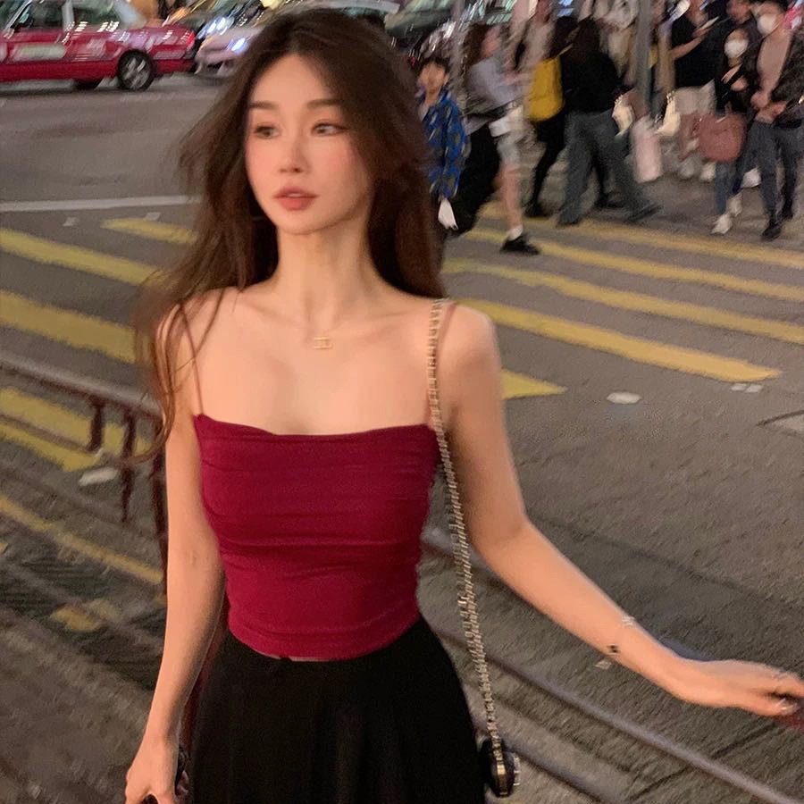 Daiichi New Vest One-word Wrap Chest Base with Thin Shoulder Strap Slim-fit Shoulder Strap Chest Pad Camisole Vest