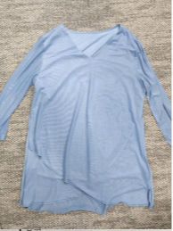 2023 Cross-border Women's Dress Top with Seven-sleeve Waist Asymmetrical Hem Shirt Light Mesh Lace Shirt