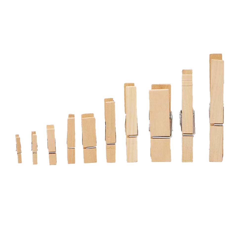 2.5-10cm Log Clip Photo Clip Photo Clip Clip Various Sizes Wooden Storage Clip 50 Pieces in a Pack