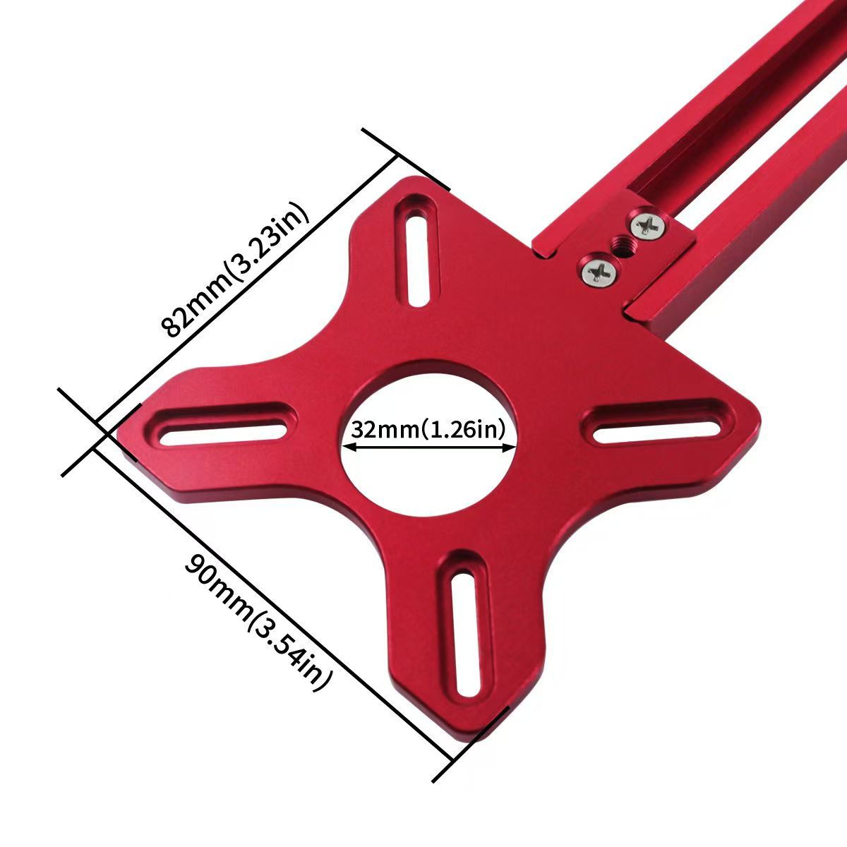 Cross-Border Hot-Selling Double-English Milling Round Woodworking Special Trimming Positioning Ruler Round Hole Slotting Base Backer Processing