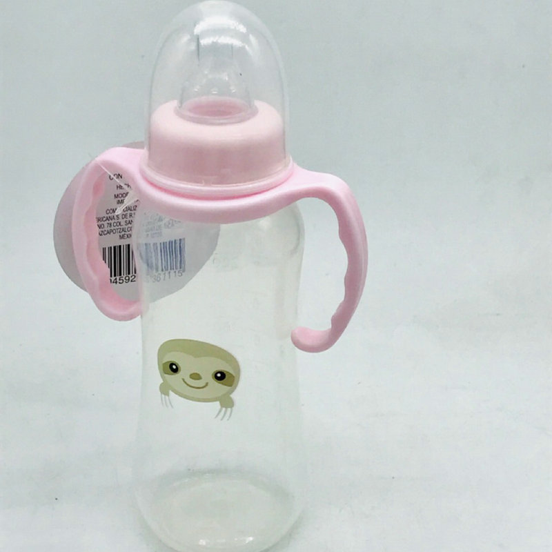 Factory pp with handle label mouth bottle 240ml 250MLPP plastic bottle baby supplies wholesale