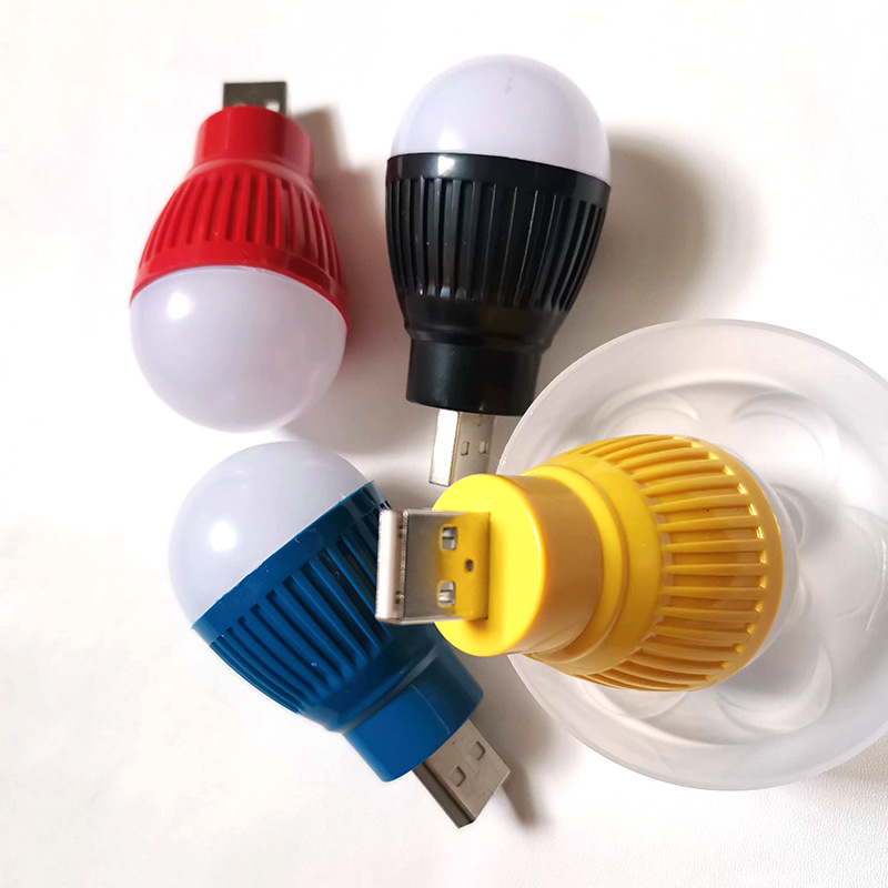 Led Colorful Small Light Bulb USB Portable White Light Travel Power Outage and Other Multi-Function Low-Power Emergency Light Lighting