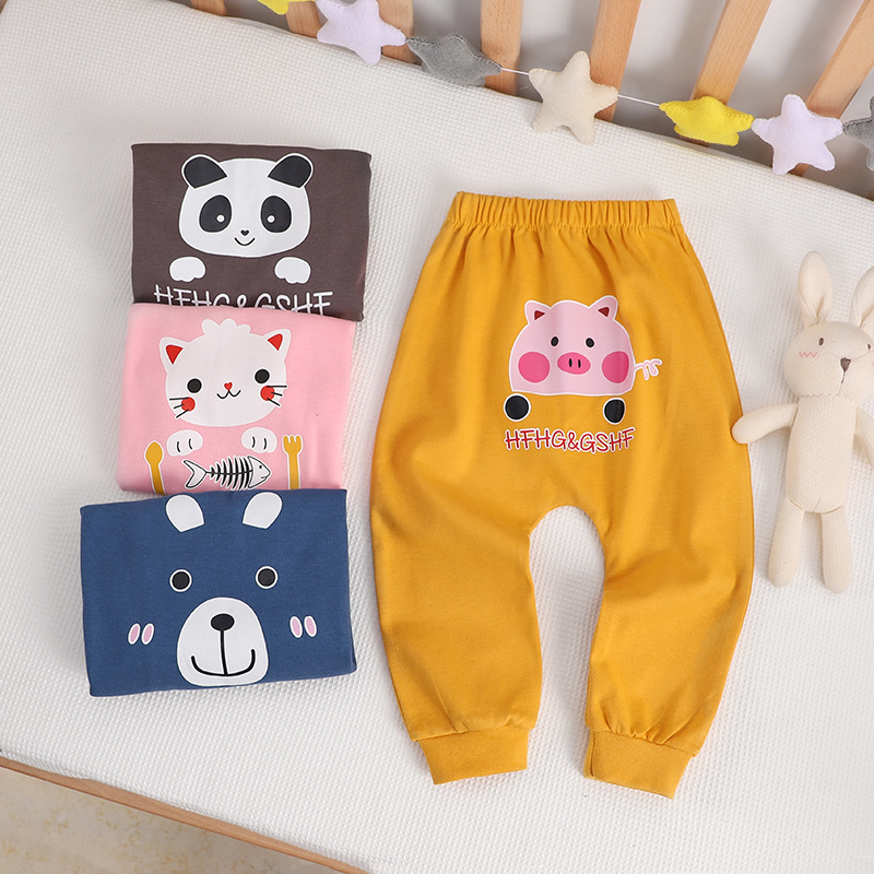 2021 New Children's Pants Spring and Autumn Casual Harem Pants for Boys and Girls Solid Color Large Pp Pants Baby Cotton Pants