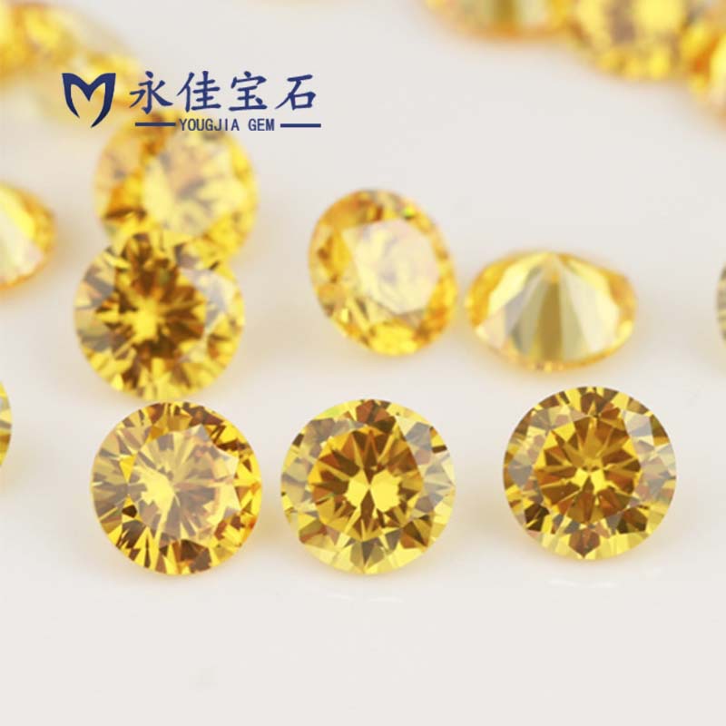 Yongjia Gemstone Colored Crystal Zircon Round Artificial Stone Jewelry Accessories Bare Stone Manicure Diamond Wholesale 3~18mm