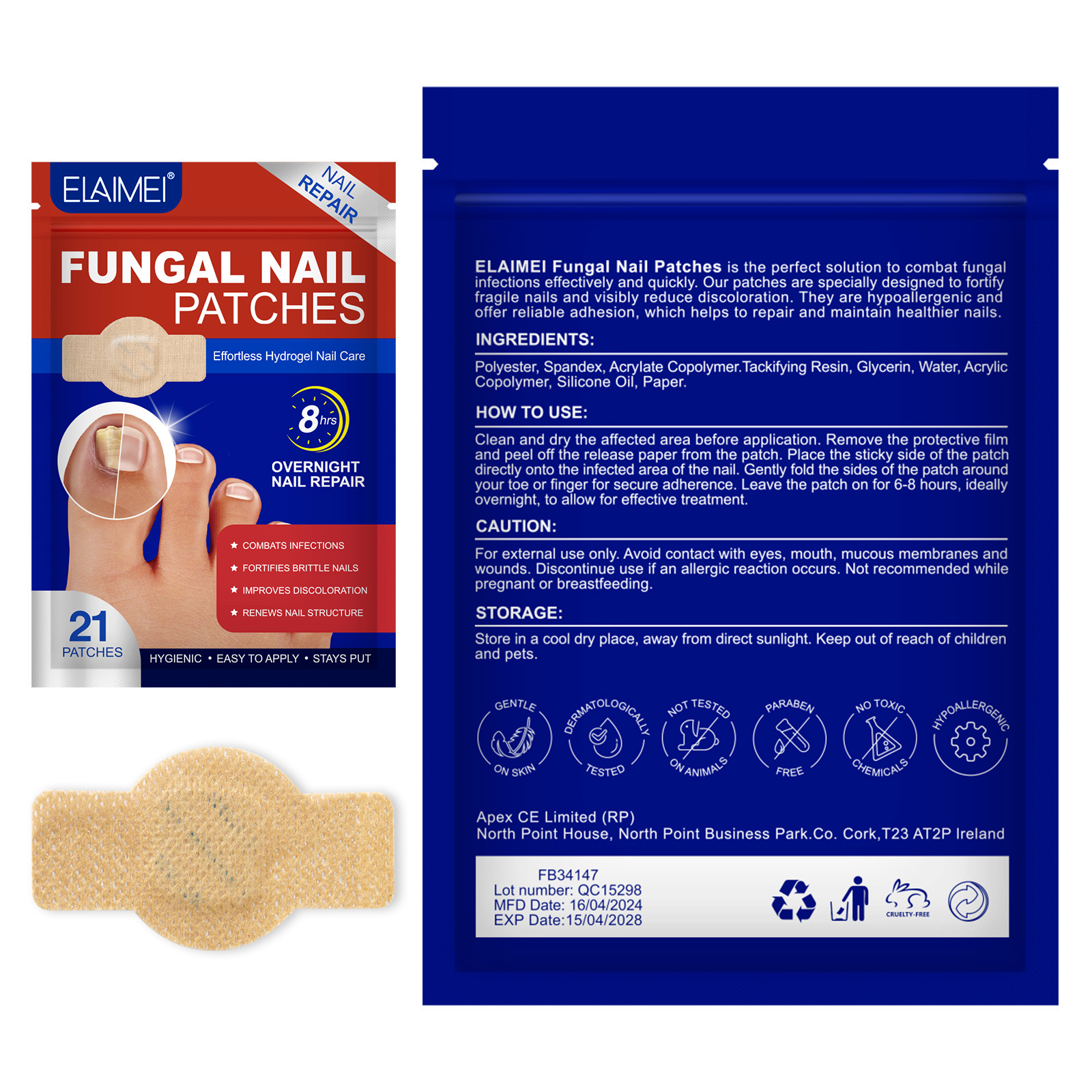 Elaimei Foot Nail Patch Fungal Nail Patches 21P