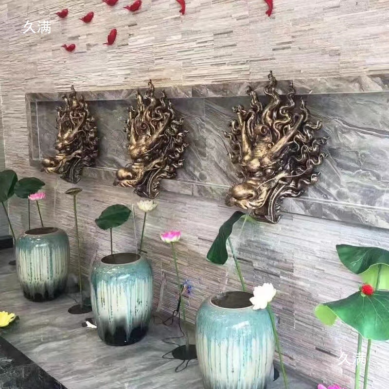 Foam Sculpture Faucet Spot Sandstone Water Spray Fountain Pool European Style Courtyard Landscape Outdoor Wall Hanging Flowing Water Relief