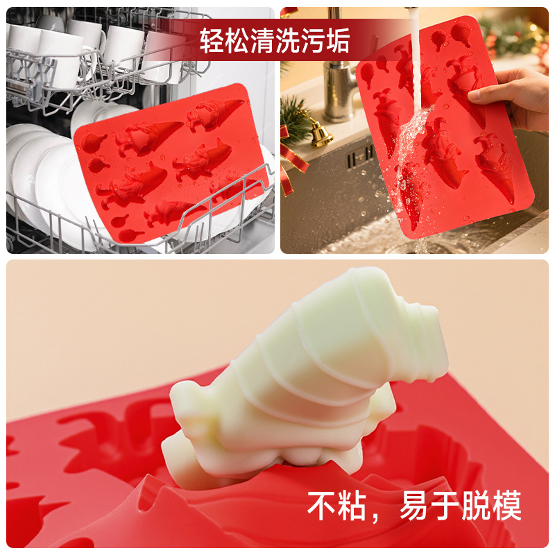 New Christmas Series Christmas Tree Chocolate Mousse Food Grade Silicone Mold Easy to Release Cake Mold