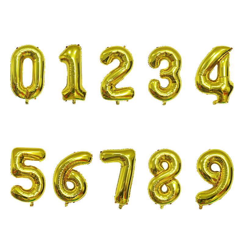 American Version of Thin Body 32inch Gold Silver Rose Gold Candy Pink Green Red Black Digital Aluminum Film Balloon