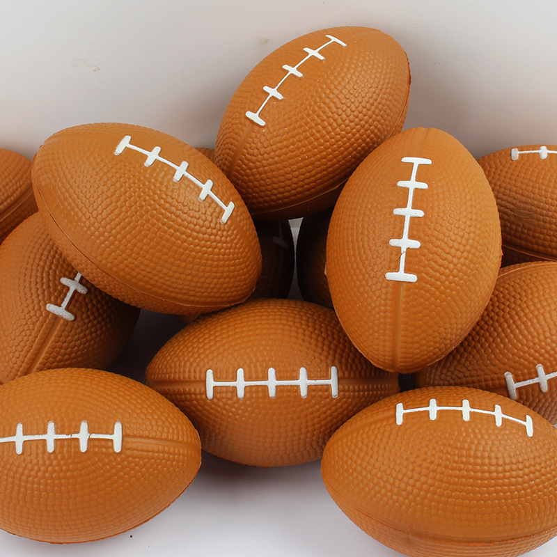 Two-color PU Foam rugby solid polyurethane sponge cross-border British American rugby finger exercise grip ball