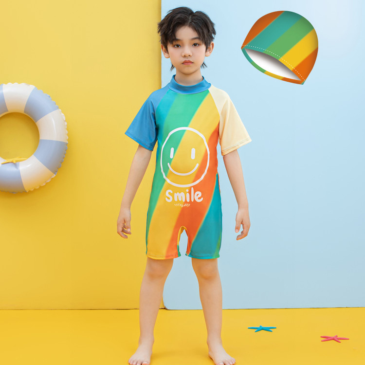 Children's Swimsuits, Boys' Swimsuits, Small, Medium and Large Children's Hot Spring Swimming Trunks Set Wholesale Baby Children's Cartoon Swimsuits Quick-Drying