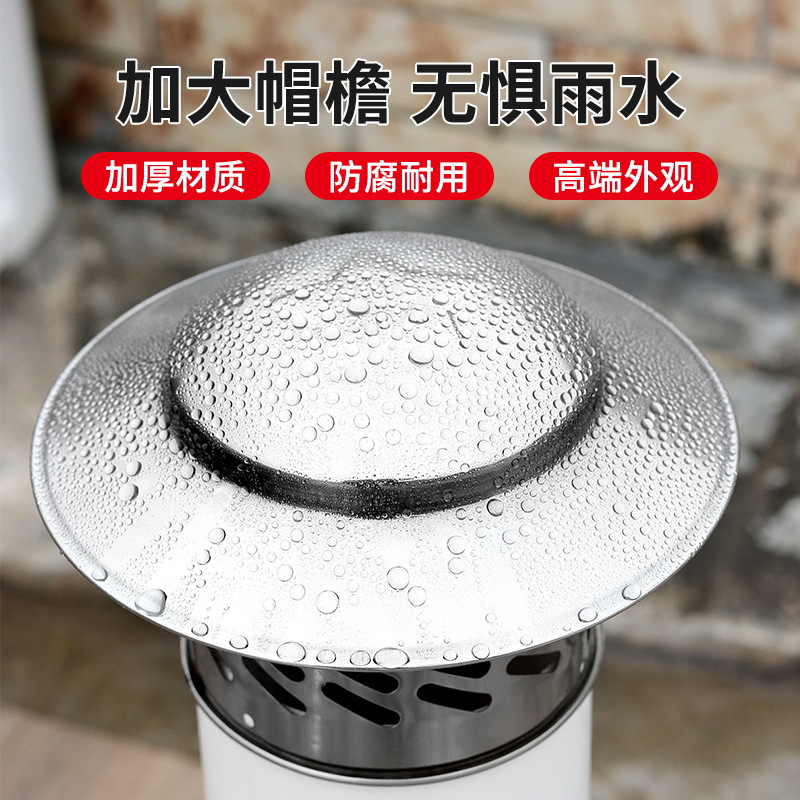 304 Stainless Steel Rain Cap Chimney Anti-wind Rain Cover Universal Universal Exhaust Outlet Stainless Steel Breathable Cap