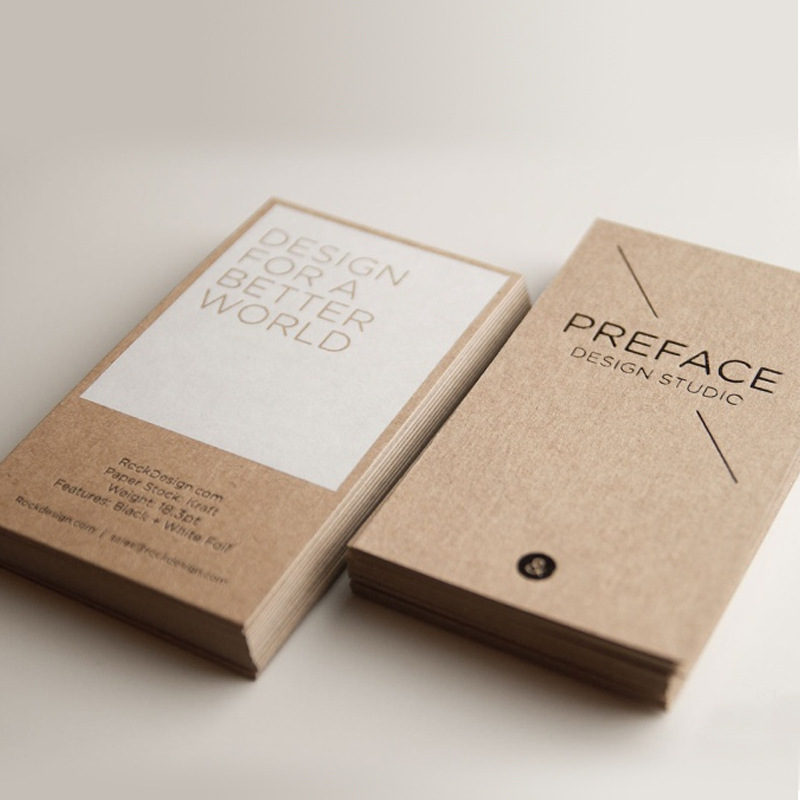 Billiton Card Business Card Making Personality Ice White Gang Ancient Cotton Paper Stamping Custom Bronzing Concave-convex Color Printing Gravure Business Card