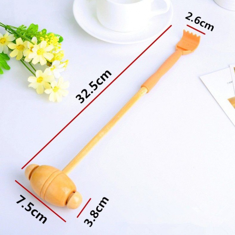 Массажный молоток для спины с деревянной ручкой не требует помощи