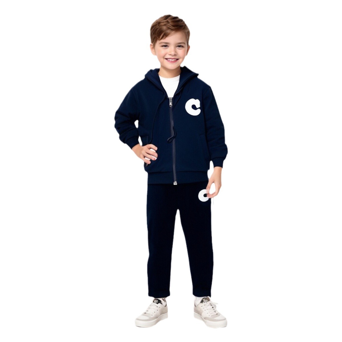 New Export Spring & Fall Girls Pure Cotton Knitted Sports and Leisure 2-Piece Set for Older Children One Piece Drop Shipping