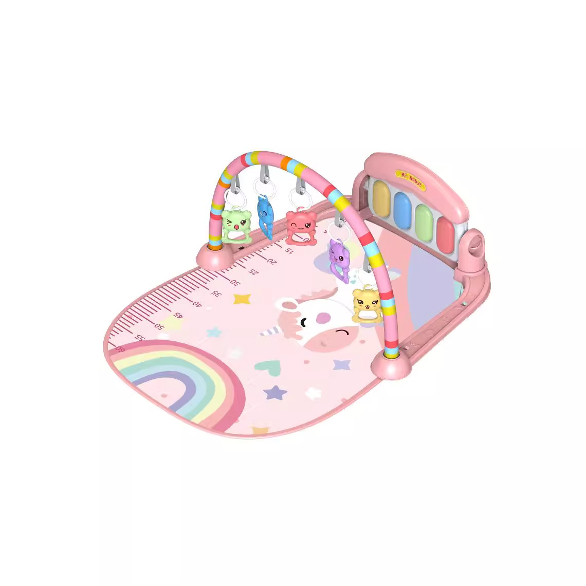 Cross-border new baby fitness frame music pedal toy 0-36 months pink baby music piano game mat