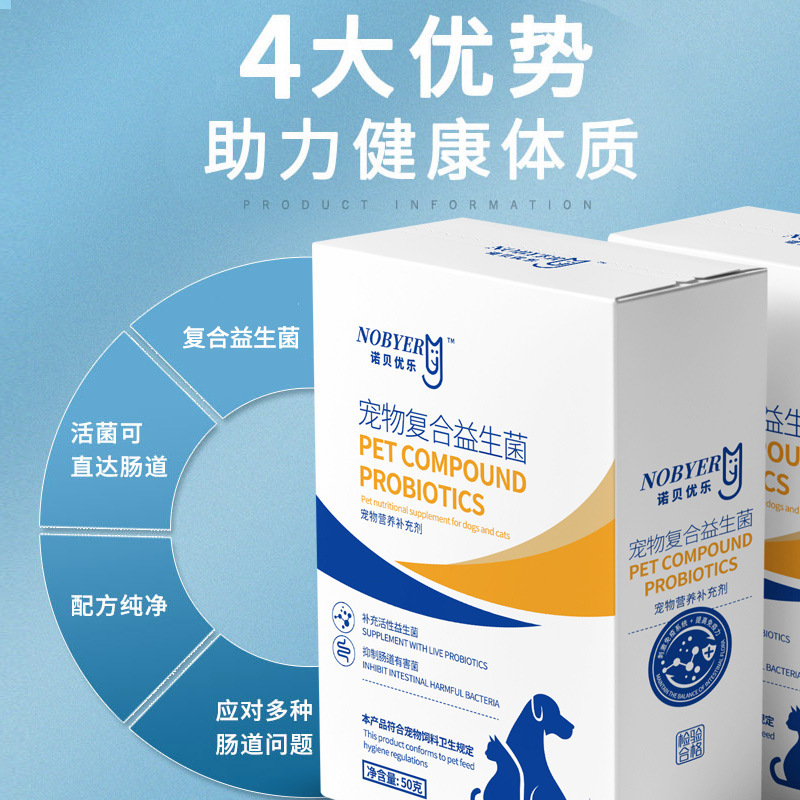 Pet Compound Probiotic Powder for Cats and Dogs Neutral Digestive Aid for Dogs and Cats Gastrointestinal Conditioning Active Probiotic Powder