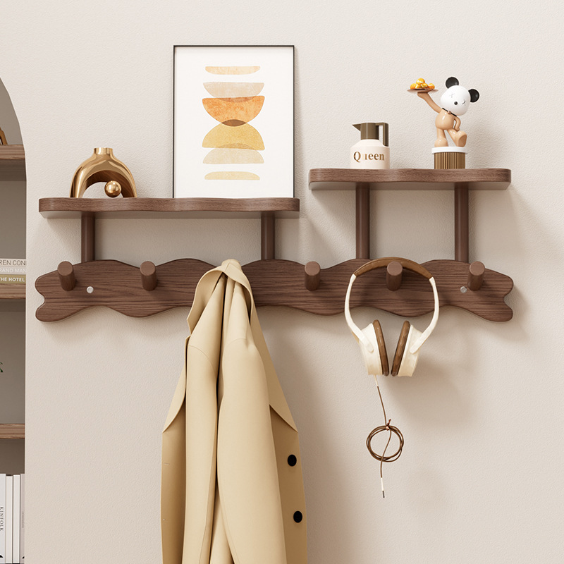 Настенная вешалка из массива дерева, многофункциональная, без сверления, для прихожей