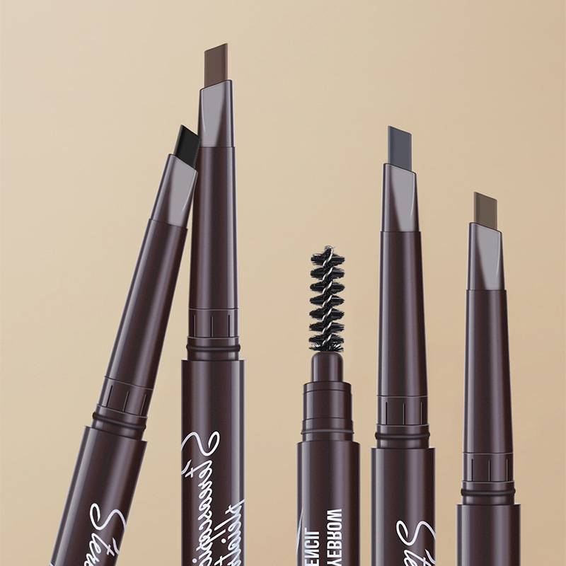 Maioli three-dimensional multi-effect eyebrow pencil double-headed triangle one-word beginner eyebrow pencil is not easy to faint makeup pen cross-border
