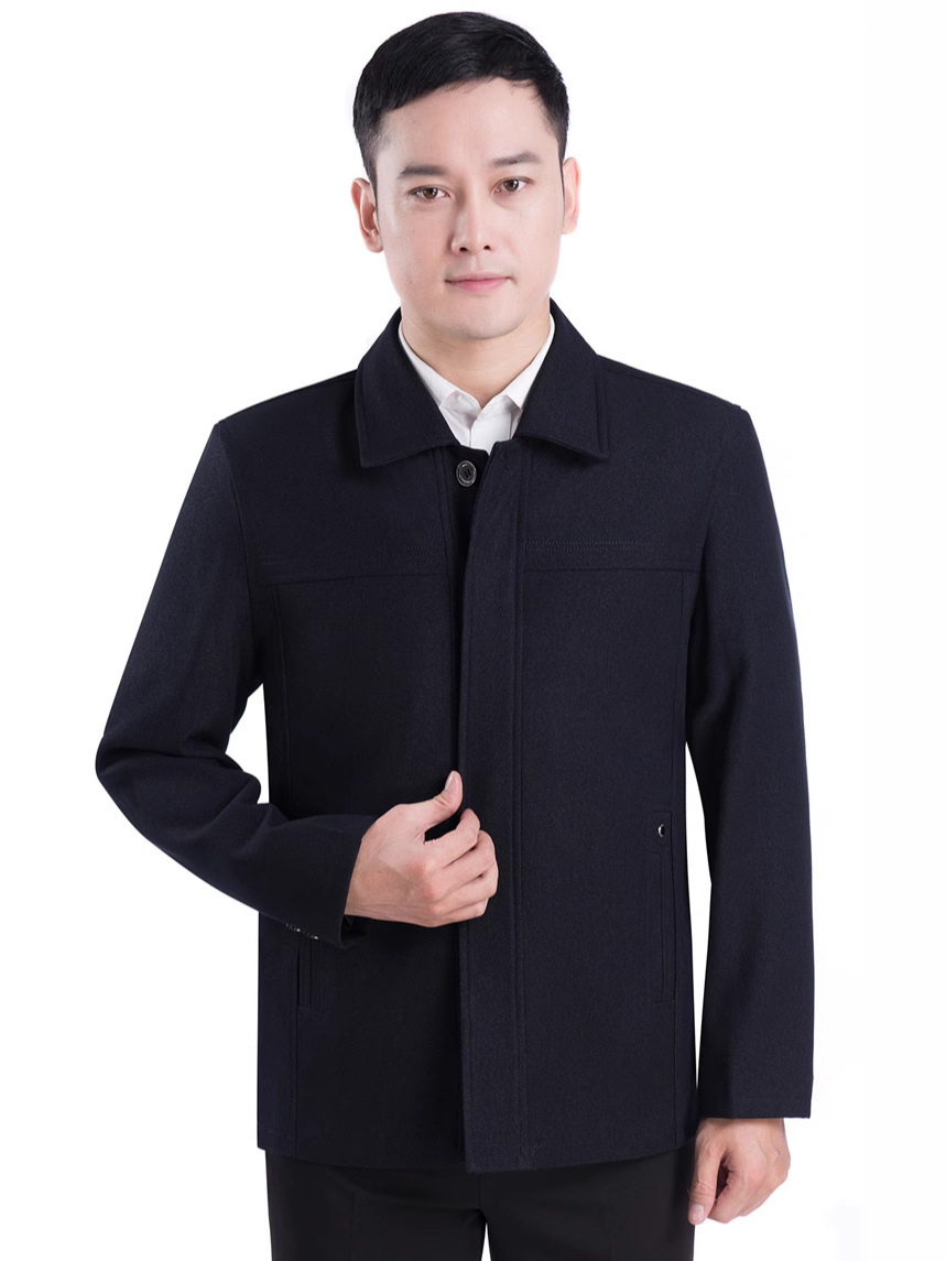 Middle-Aged and Elderly Spring and Autumn Men's Jackets, Casual Tops, Button-Down Lapel Jackets, Daddy Clothes, New Chinese Style
