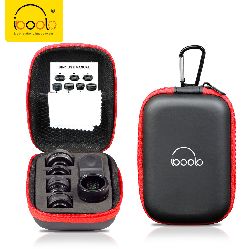 Aiboluo mobile phone lens set wide-angle extended distance fisheye CPL 8-in -1 for iPhone Android