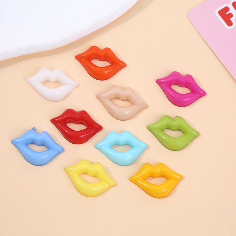 Plush toy red mouth animal flat bottom red eyes round red nose doll simulation mouth accessories wholesale