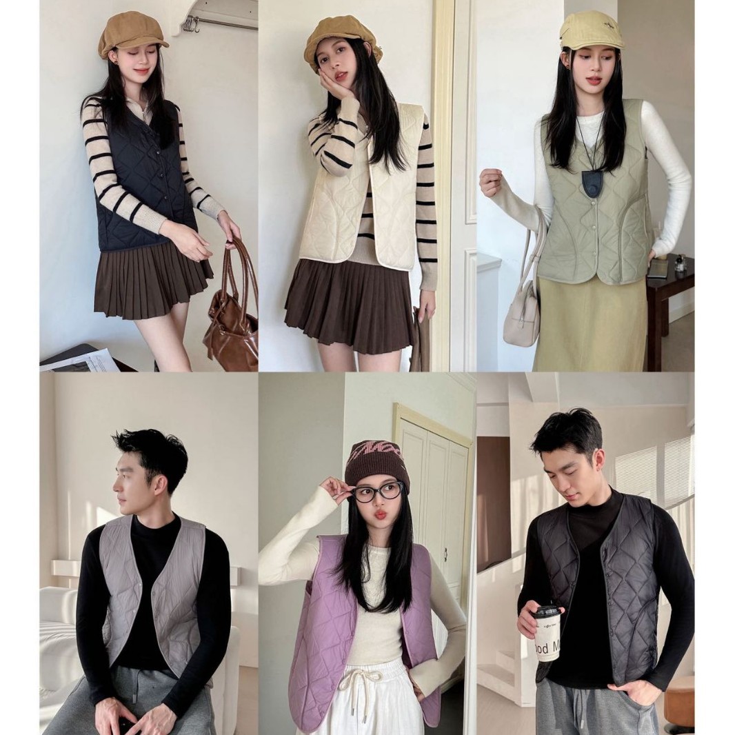 2025 New Autumn and Winter Nylon Wool Vests for Men and Women, Couple Vests, Warm Vests, Anti-Pilling, Can Be Worn Outside