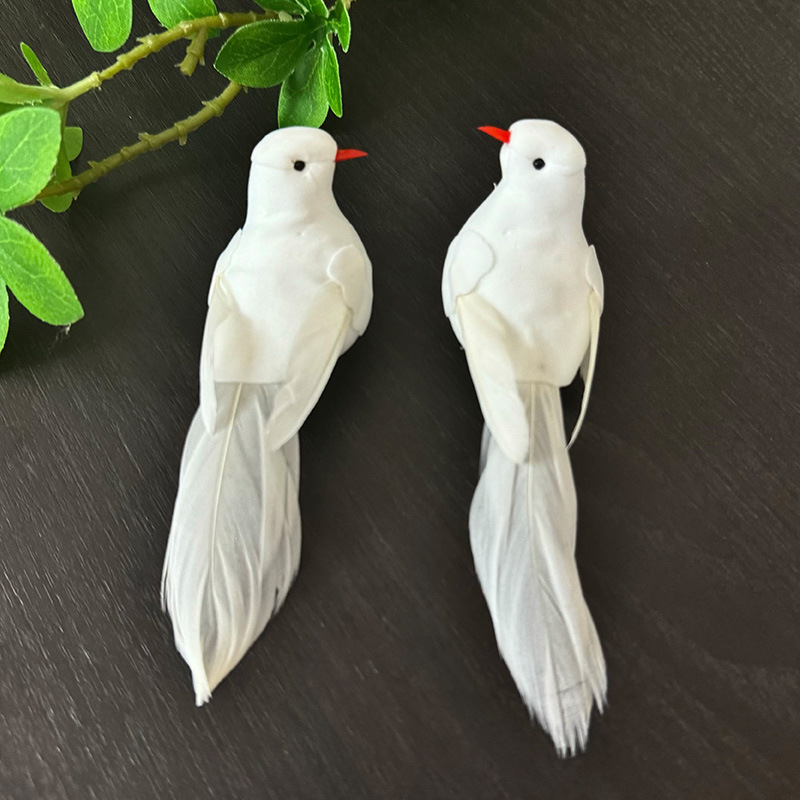 Christmas White Pigeon Simulation Feather Bird Props Gardening Decoration Fake Bird Crafts Cross-border Crafts Ornaments