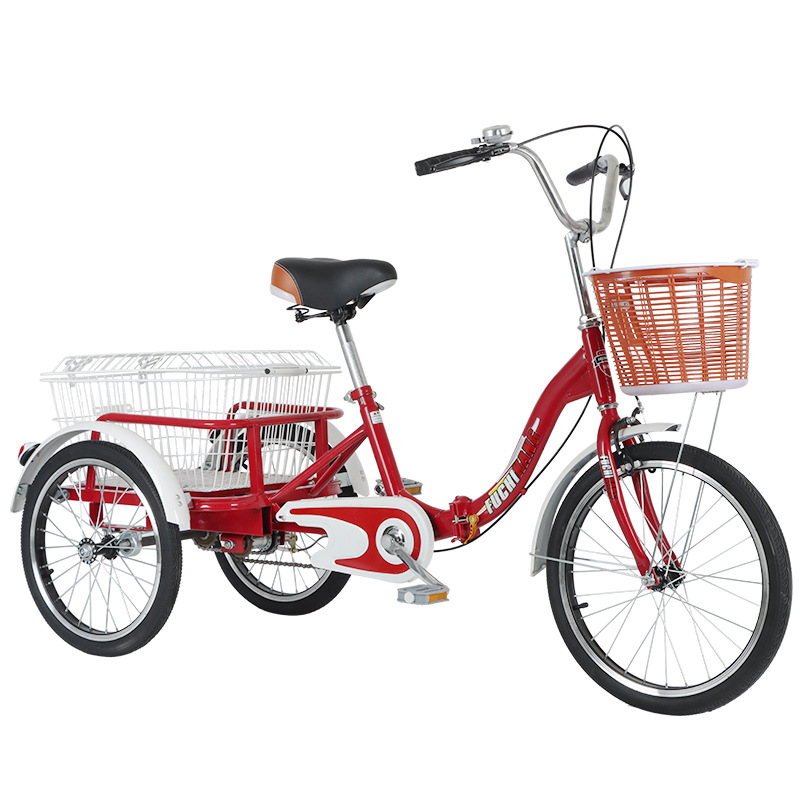Three-wheeled Bicycle for the Elderly Three-wheeled Bicycle for the Elderly Pedal Human Recreation Vehicle for Vegetable Buying Car Pedal Manned Truck