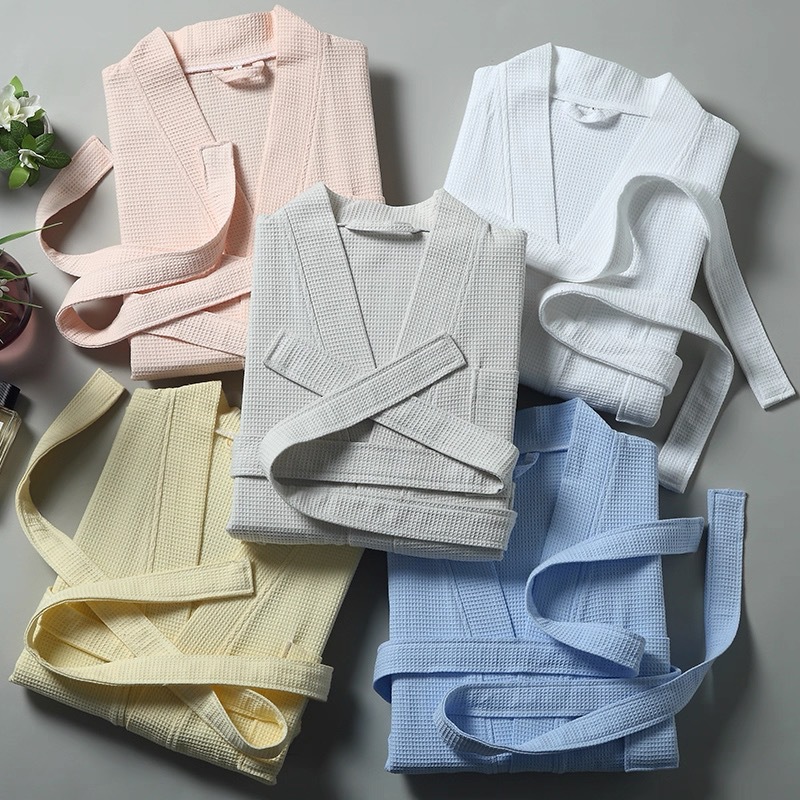 Халат пятизвездочного отеля, впитывающий, из хлопка, длинный, тонкий, вафельный, для взрослых, индивидуальная настройка