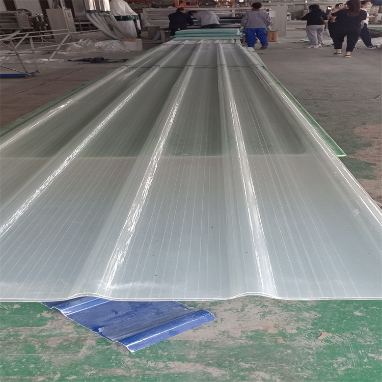 Frp/Pc Sunshine Tile Light Panel Transparent Water-Glossy White Roof Sunshade Blue Roof Carport Canopy Flame Retardant